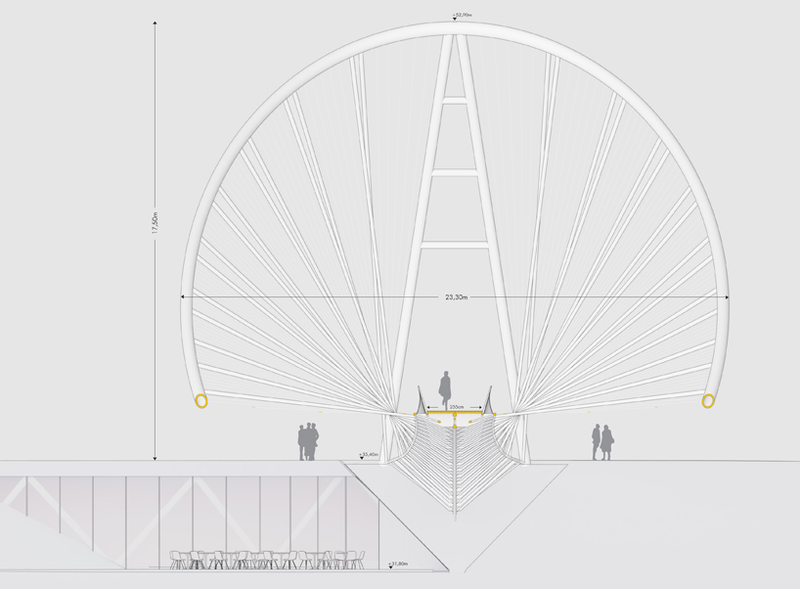 Illustration for article titled This Hooped Bridge is High-Tension Math